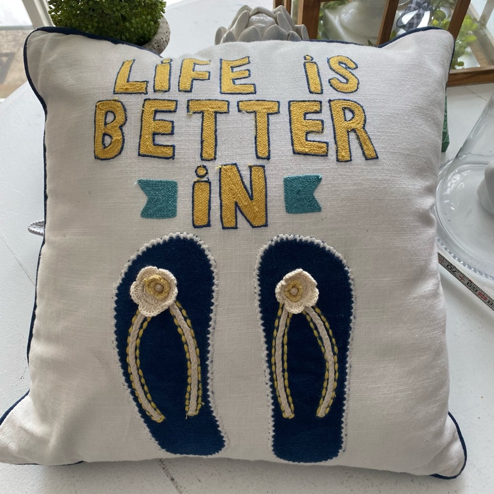 Pier 1 flip flop pillow